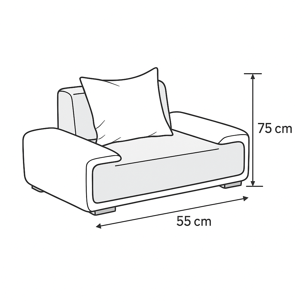 Reception Set of Beech Wood Linen Light Grey Sofa
