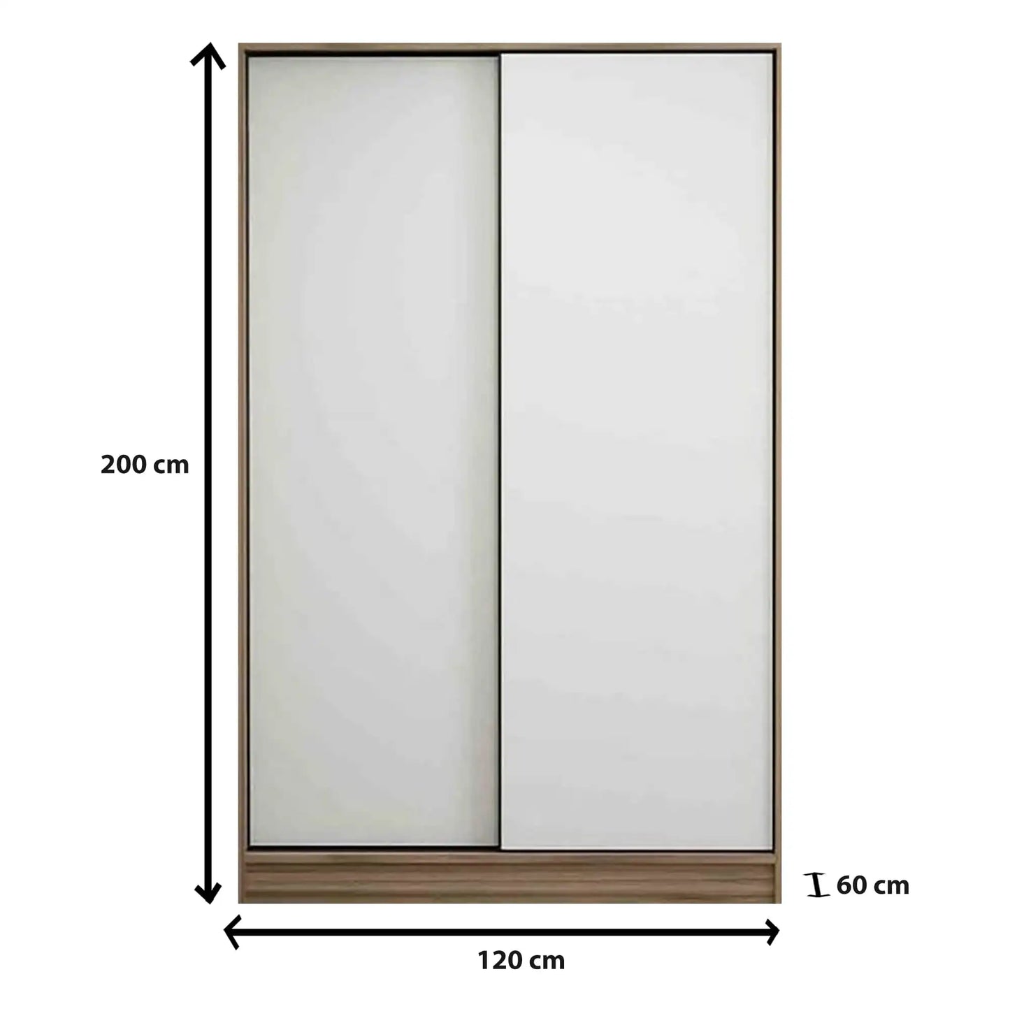 دولاب - خشب ام دي اف- أبيض وبني فاتح - 200×120 سم