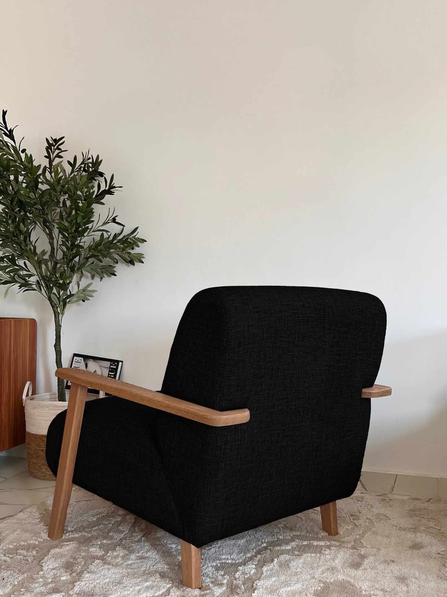 Chair - Oak Wood - Linen- Multi color - 85x85x90 cm - Cataloug