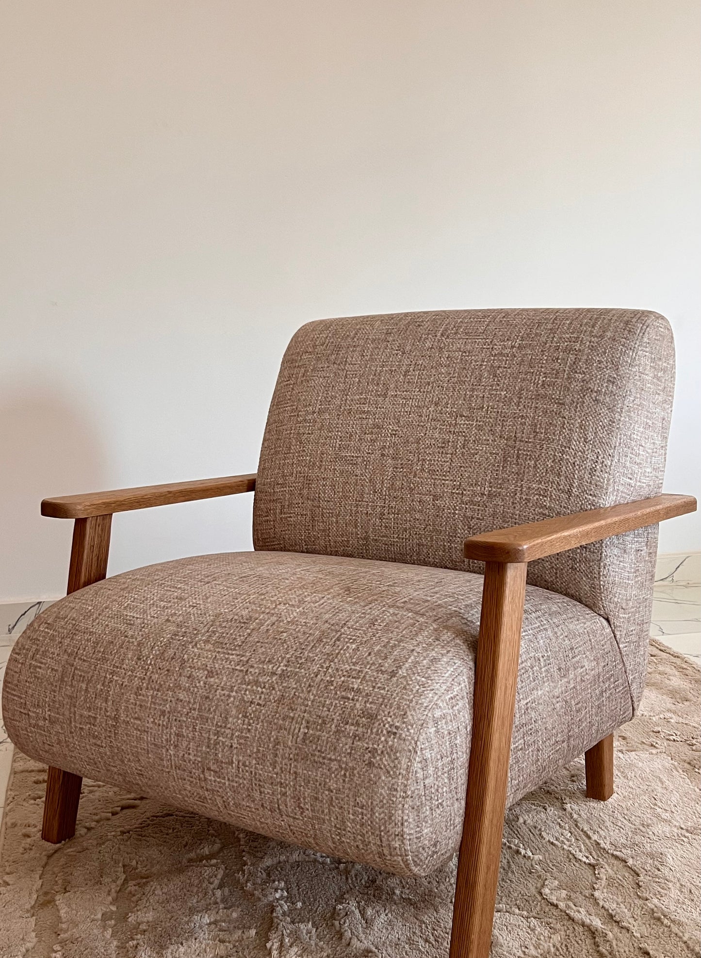 Chair - Oak Wood - Linen- Multi color - 85x85x90 cm - Cataloug