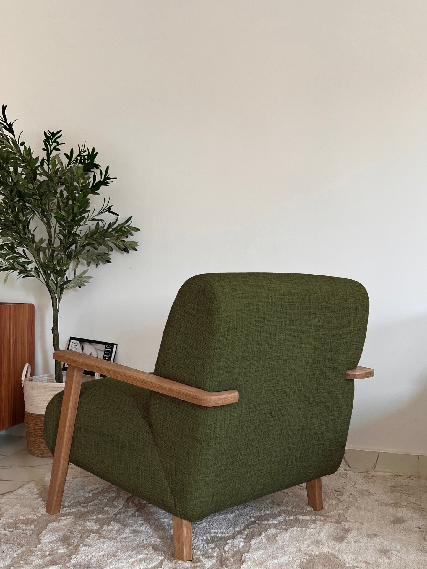 Chair - Oak Wood - Linen- Multi color - 85x85x90 cm - Cataloug