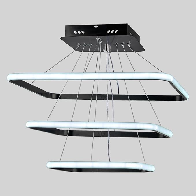 Chandelier - Metal & Plastic - Black - 60×60×60 cm