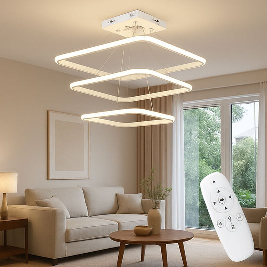 Chandelier - Metal & Plastic - White - 60×60×60 cm