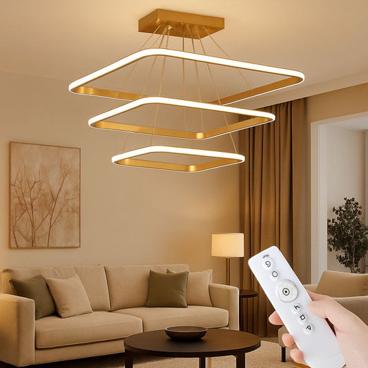 Chandelier - Metal & Plastic - Gold - 60×60×60 cm