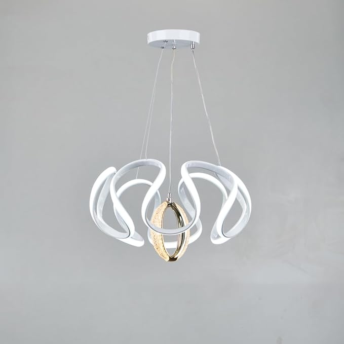 Chandelier - Metal & Plastic - White - 60×60×60 cm