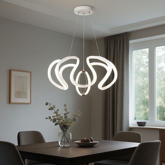 Chandelier - Metal & Plastic - White - 60×60×60 cm