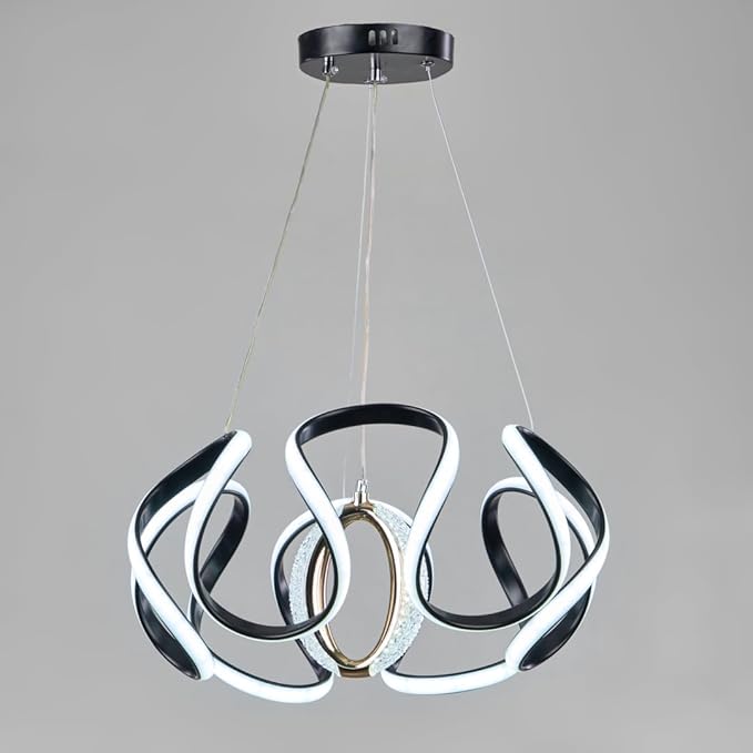 Chandelier - Metal & Plastic - Black - 60×60×60 cm