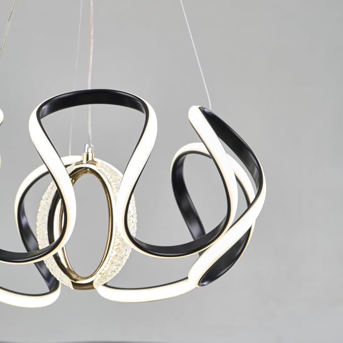 Chandelier - Metal & Plastic - Black - 60×60×60 cm