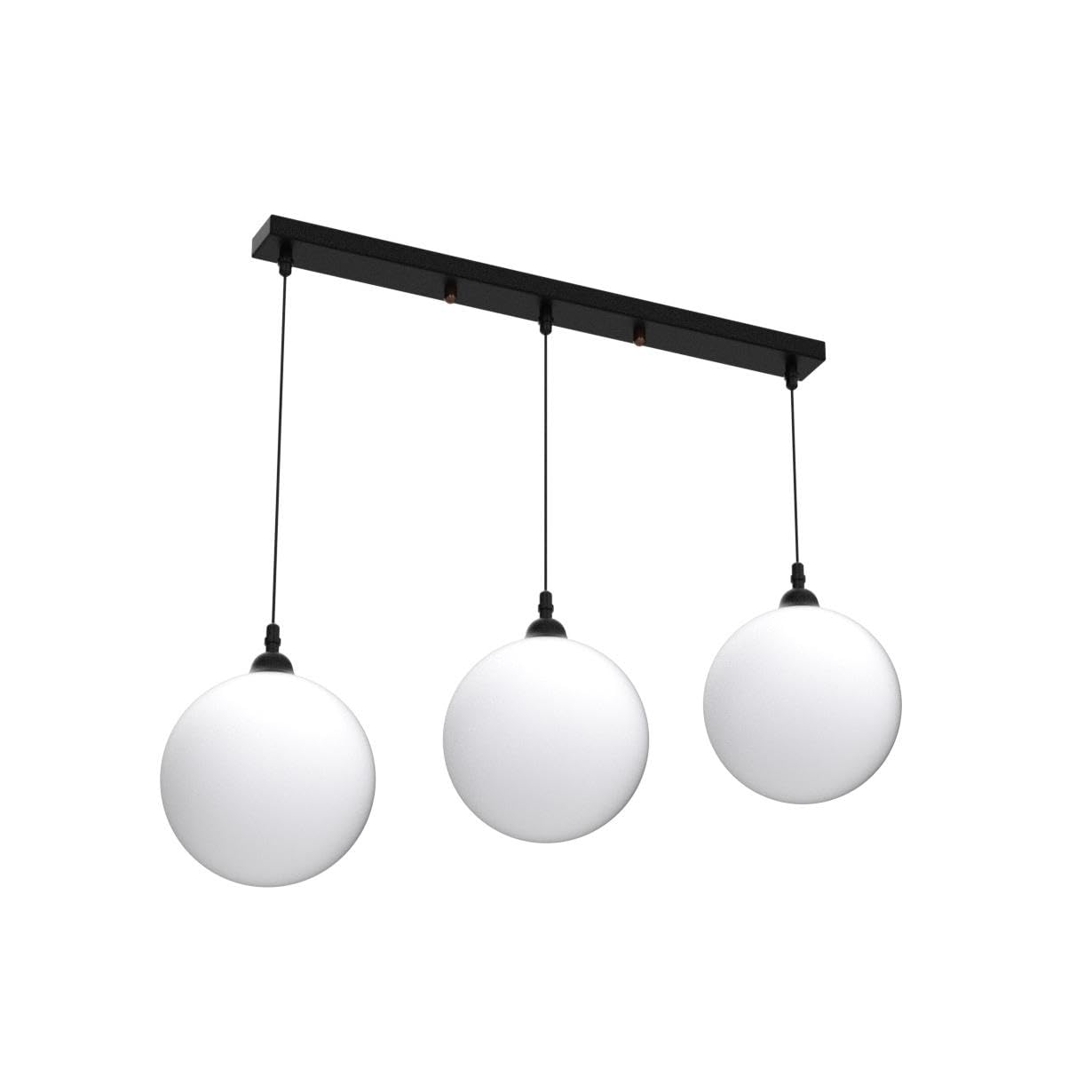 Ceiling Lamp - Aluminum & Glass -  Black  - 50×50×50 cm
