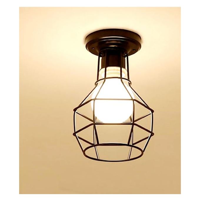 Ceiling Lamp - Metal - Black - 25×20×25 cm