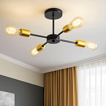 Chandelier - Metal - Black & Gold - 40×50×40 cm