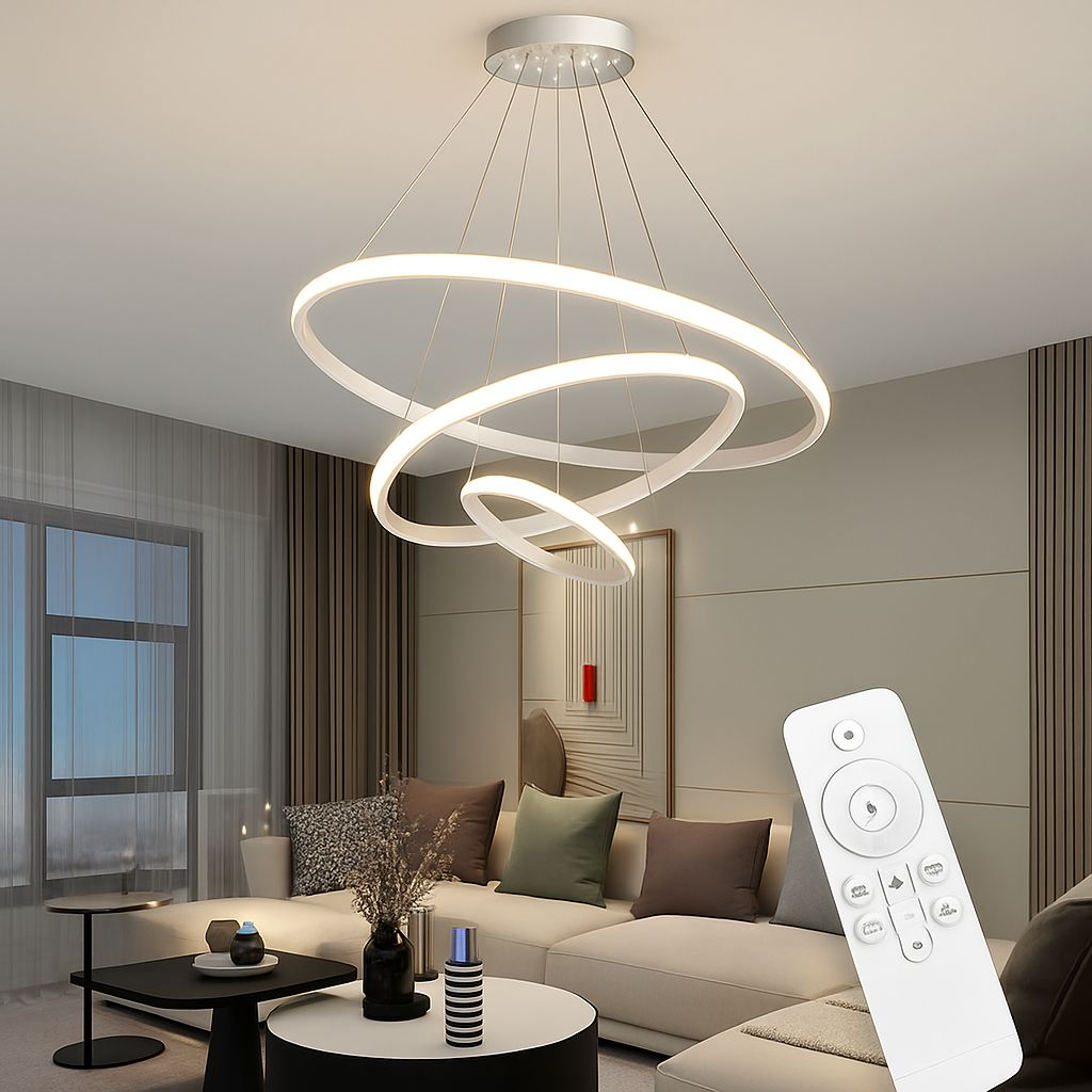 Chandelier - Metal & Plastic - White - 60×60×60 cm