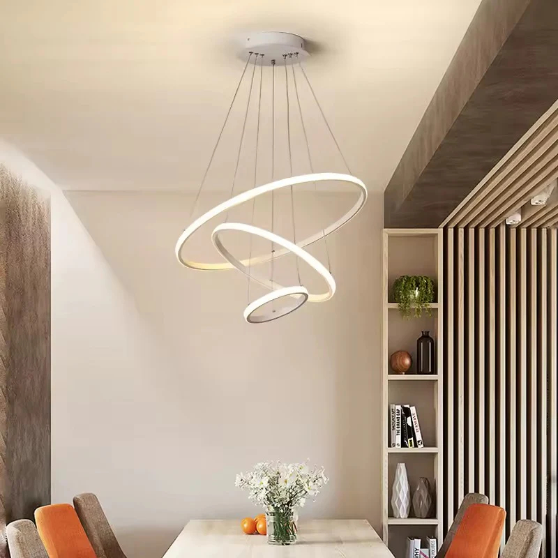 Chandelier - Metal & Plastic - White - 60×60×60 cm