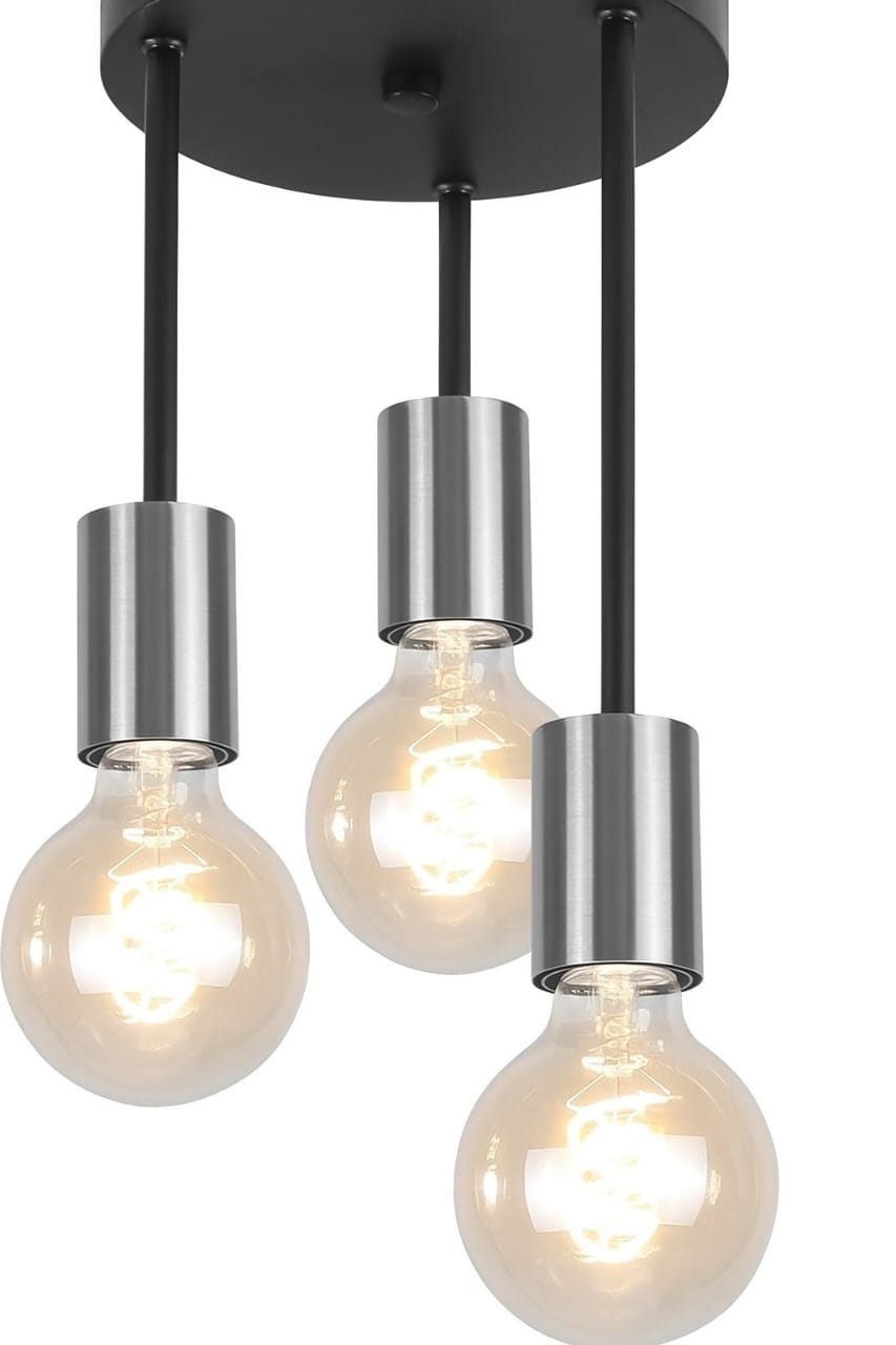 Chandelier - Metal - Black & Grey - 40×30×40 cm