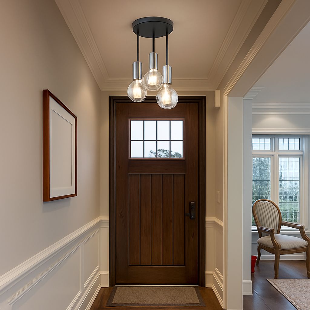 Chandelier - Metal - Black & Grey - 40×30×40 cm