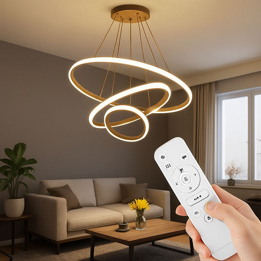 Chandelier - Metal & Plastic - Gold - 60×60×60 cm