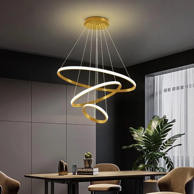 ثريا - معدن - بلاستيك - دهبي - 60×60×60 سم