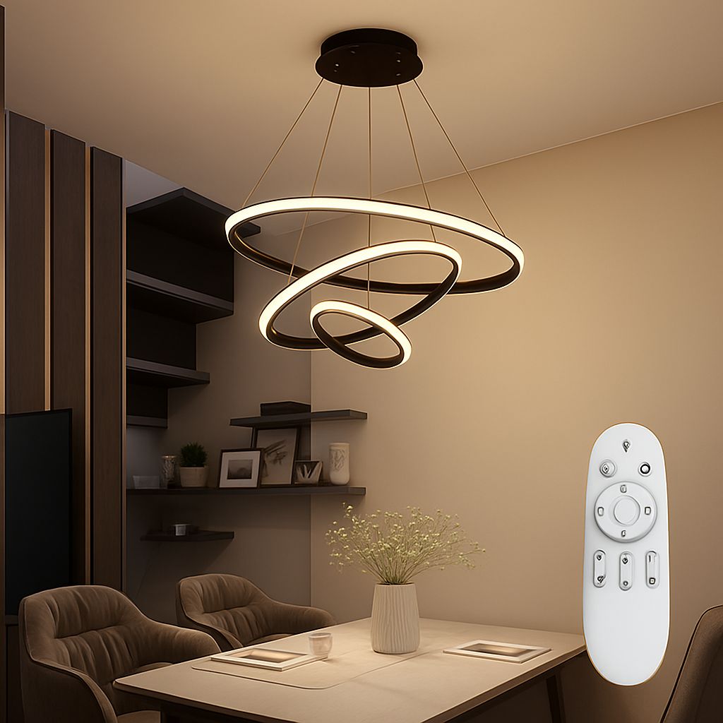 Chandelier - Metal & Plastic - Black - 60×60×60 cm