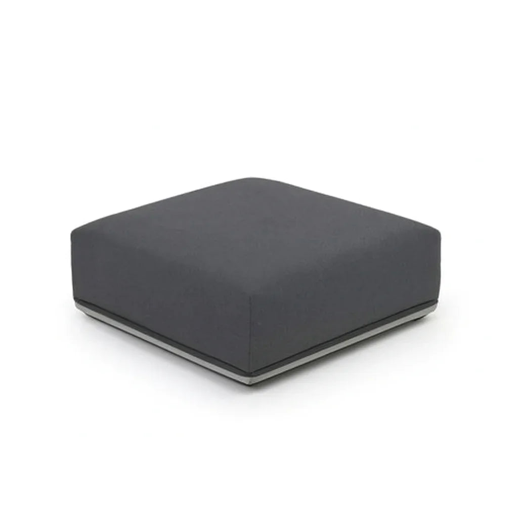 Pouf - Beech Wood - Linen Fabric - Grey - 55x75 cm - Cataloug