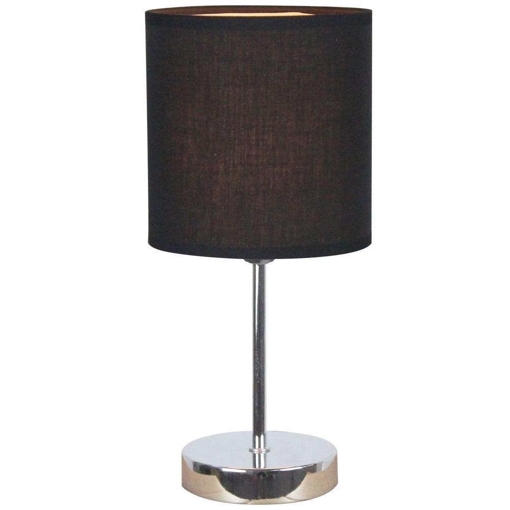 Desk Lamp - Metal & Linen - Black & Silver - 45 x 25 cm