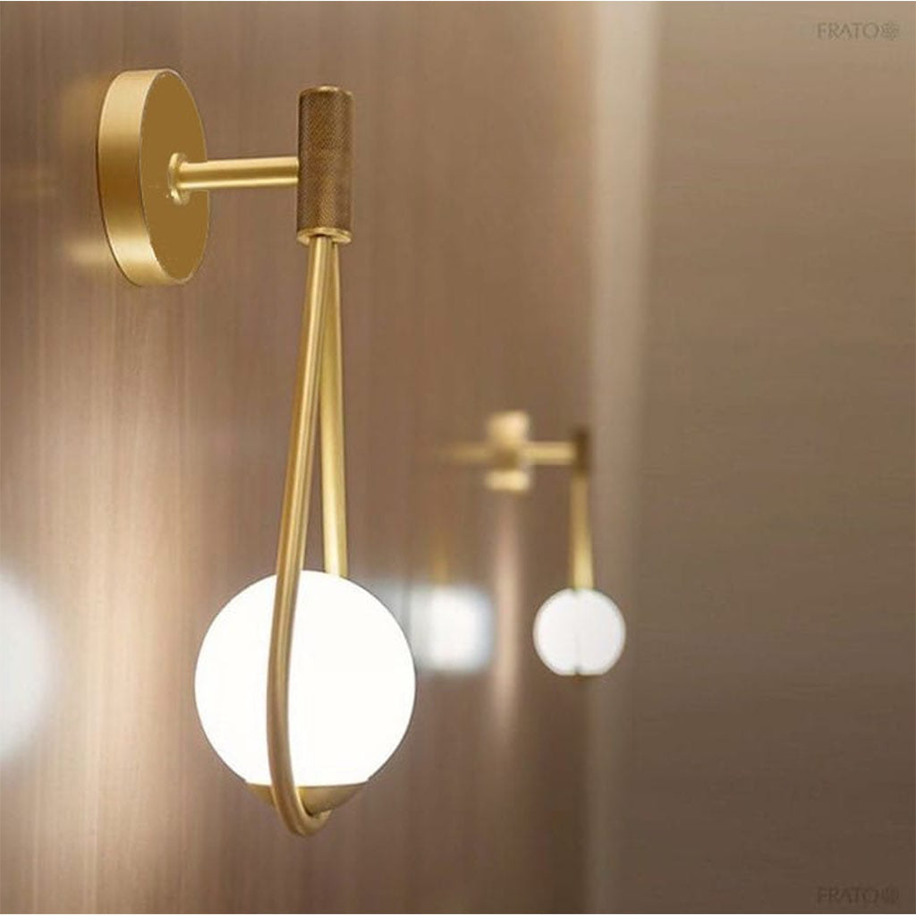Wall Lamp - Metal & Glass - Gold - 42 x 20 cm