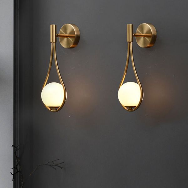 Wall Lamp - Metal & Glass - Gold - 42 x 20 cm