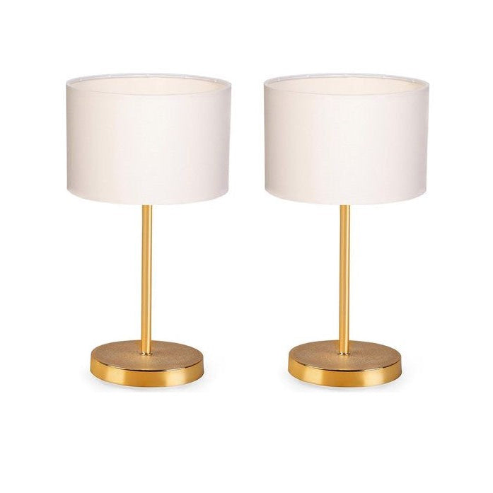 Desk Lamp - Metal - Gold & White - 45 x 20 cm