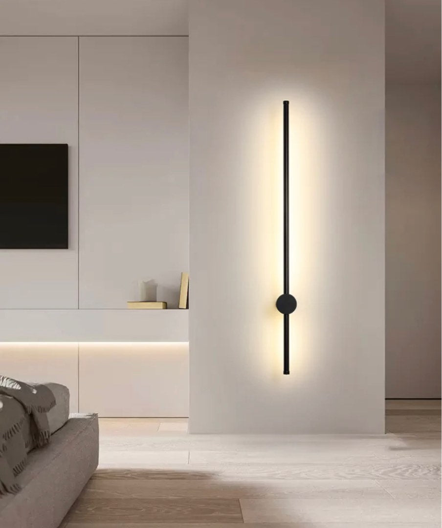 مصباح جداري - معدني - أسود - 60 × 13 سم