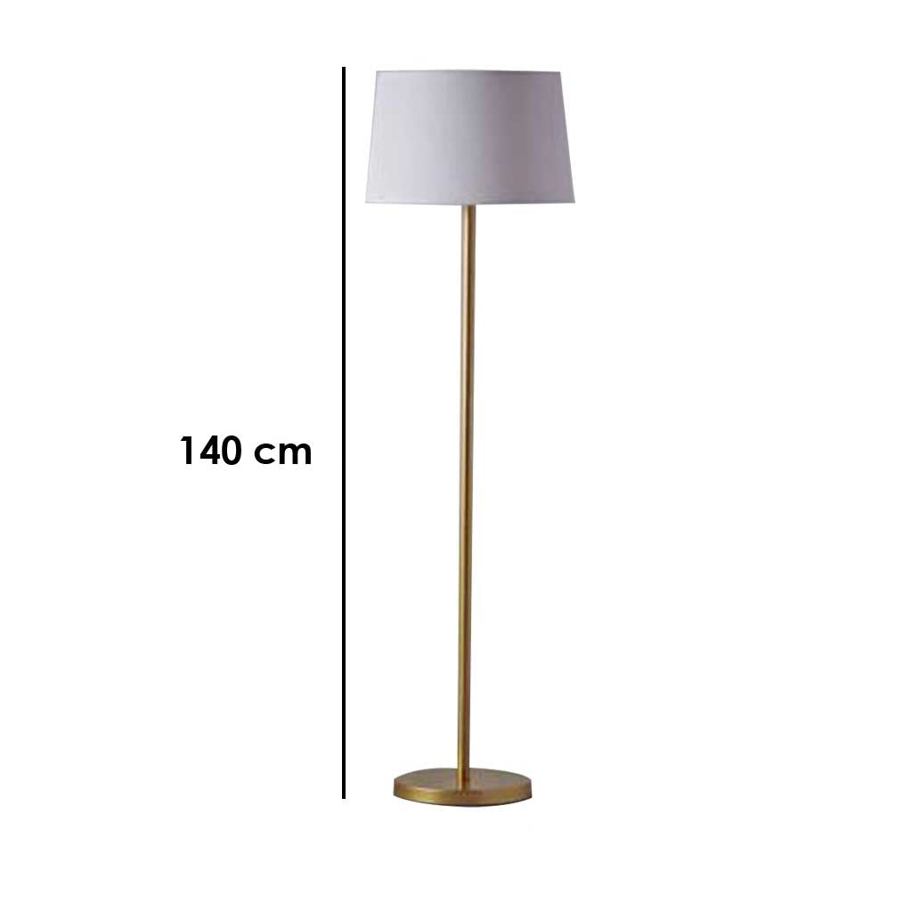 Floor Lamp - Metal - Gold & White - 165x40