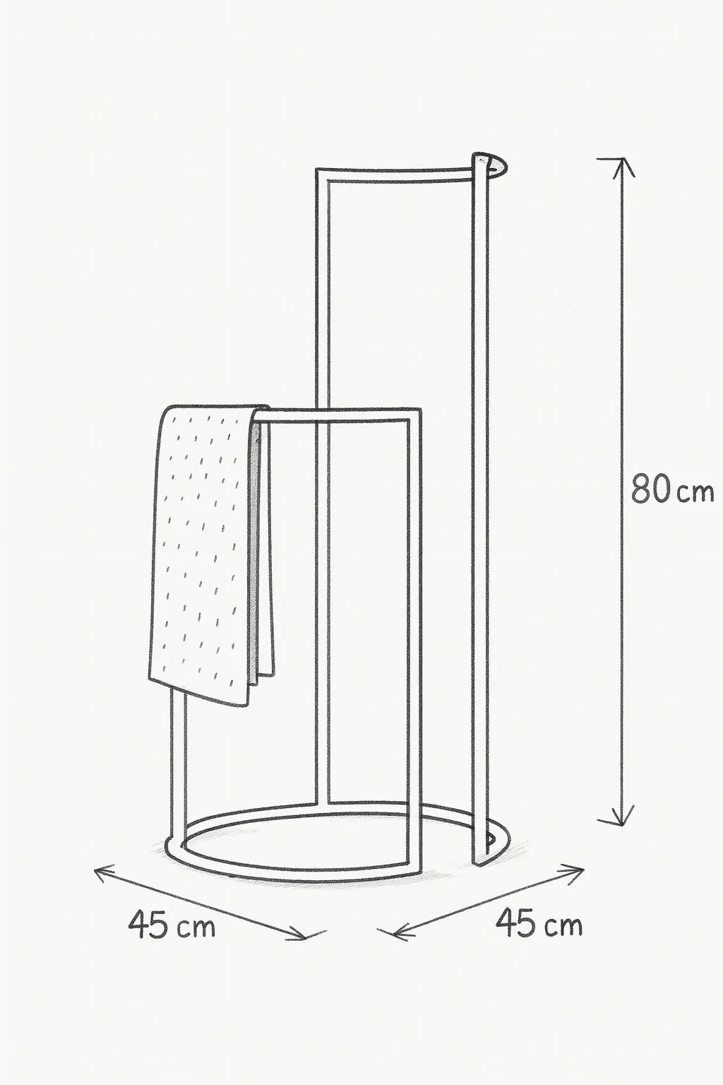 Towel Holder - Steel - Black - 80x45x45 cm - Cataloug