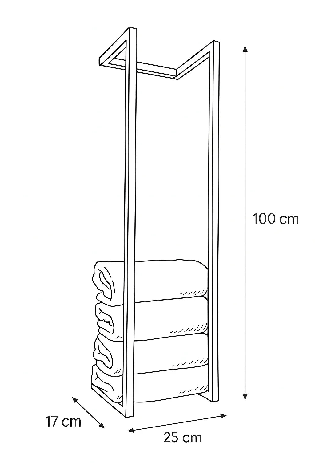 Towel Holder - Steel - Gold - 100x25x17 cm - Cataloug