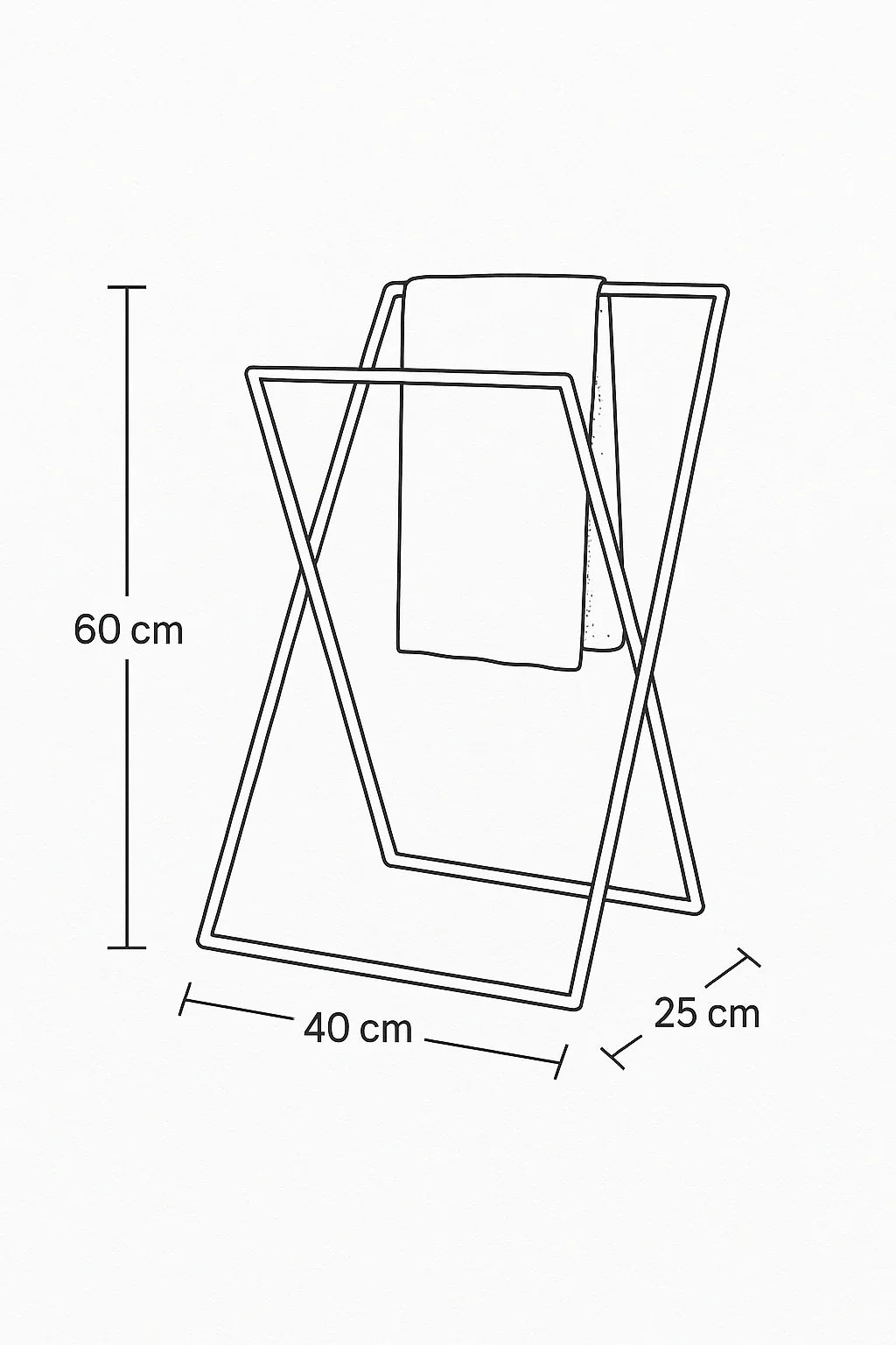 Towel Holder - Steel - Black - 60x40x25 cm - Cataloug