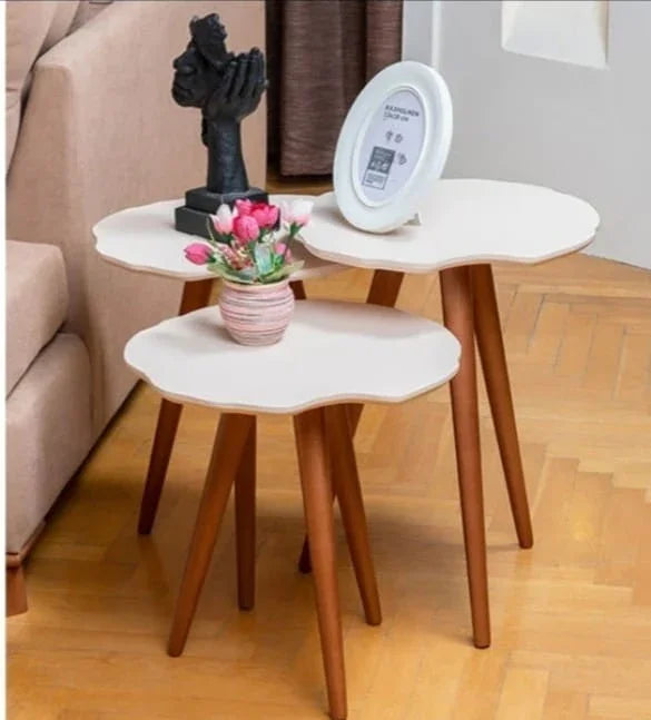 White - three piece side table set - Cataloug
