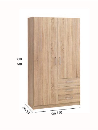 Wardrobe - MDF Wood - Beige - 100x220 cm