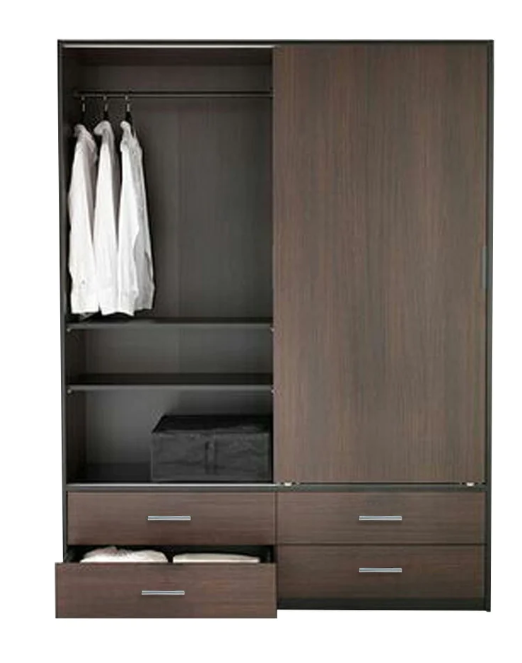 Wardrobe - MDF Wood - Dark Brown - 120x200 cm