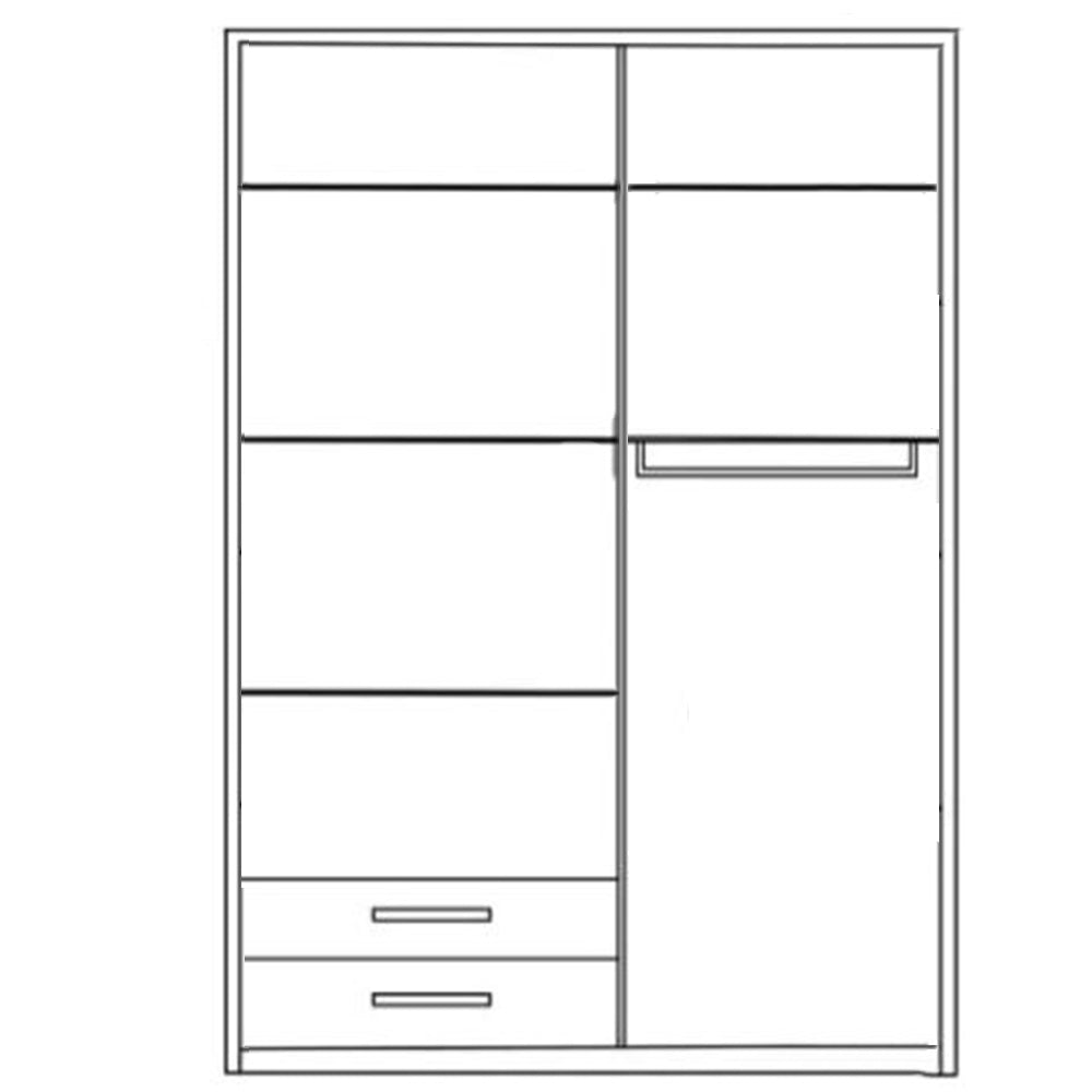 Wardrobe - MDF Wood - White - 120x220 cm