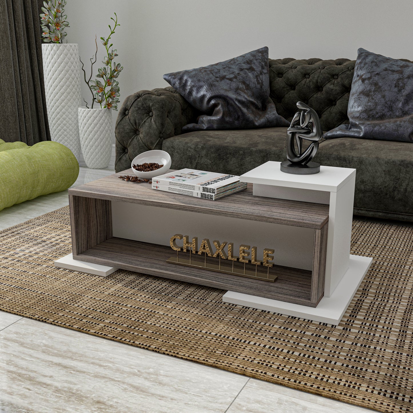 Coffee Table - MDF - Multi Color - 116x60x40 cm