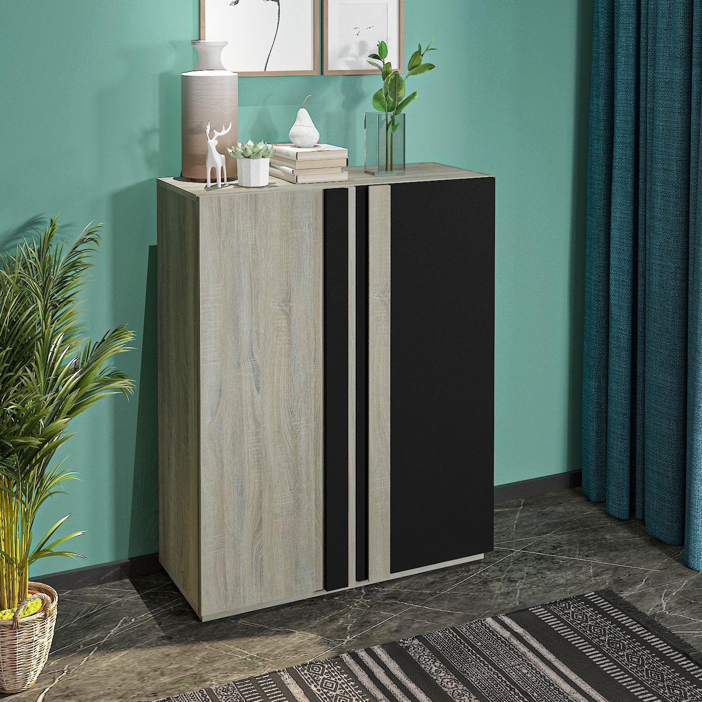 Shoe Cabinet - Multi Color - MDF - 113x80x37 cm
