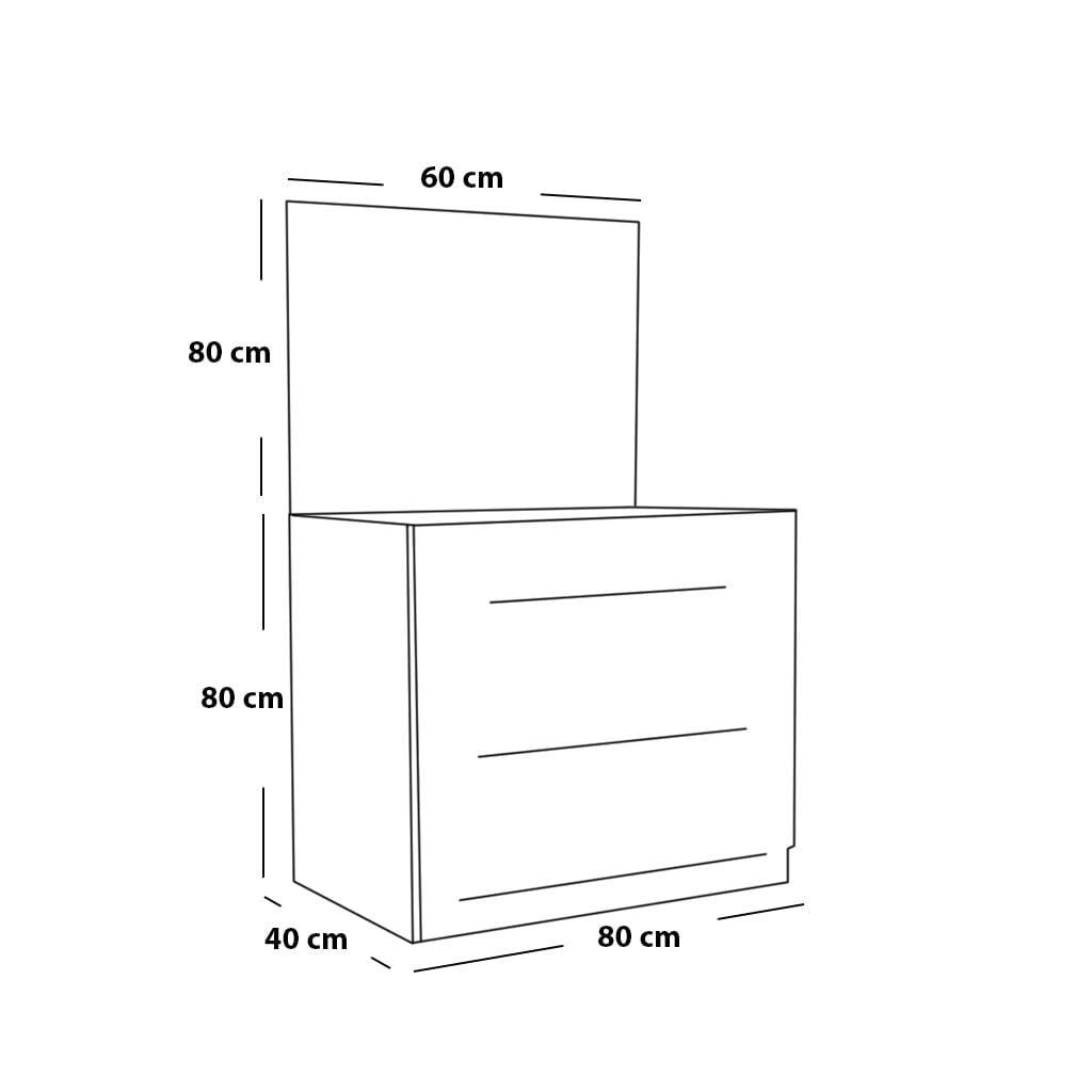 Full Bed Room - MDF Wood -4 Pieces - Beige - Multi Size