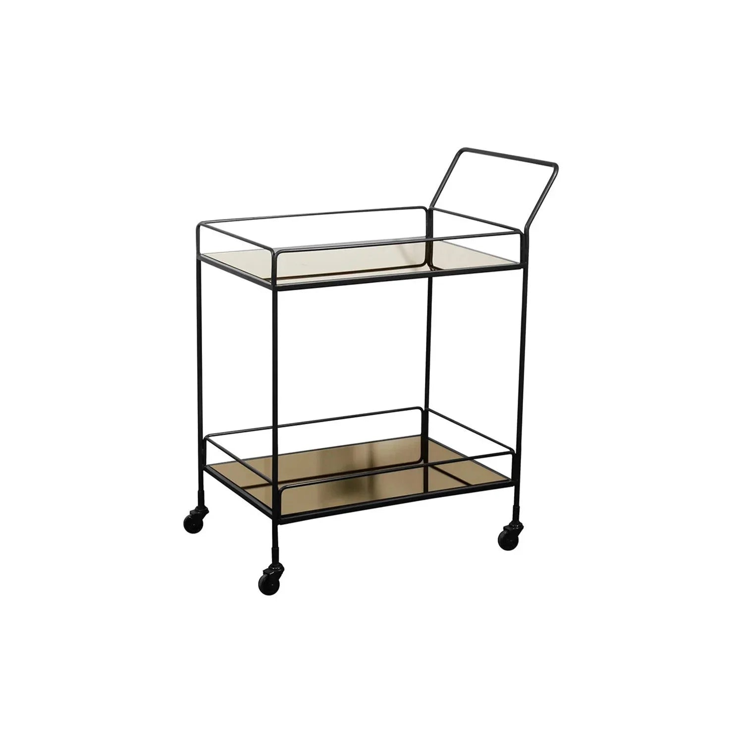 Serving Table - Steel - Glass - Black - 80x40x90 cm - Cataloug