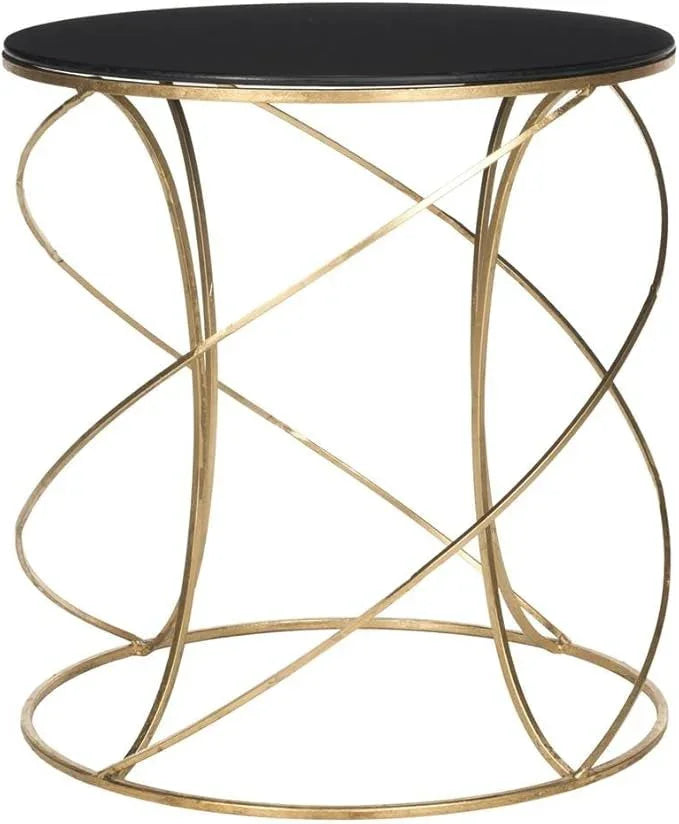Side Table - Steel - Glass - Gold - 50x50x65 cm - Cataloug