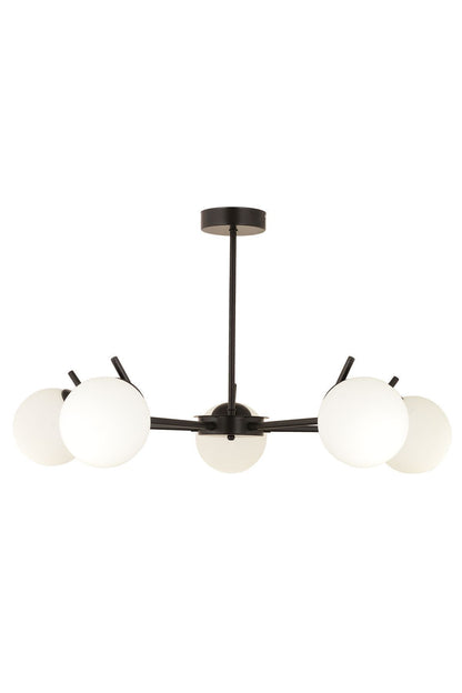 Chandelier - Metal & Glass - Black- 60 x 100 cm