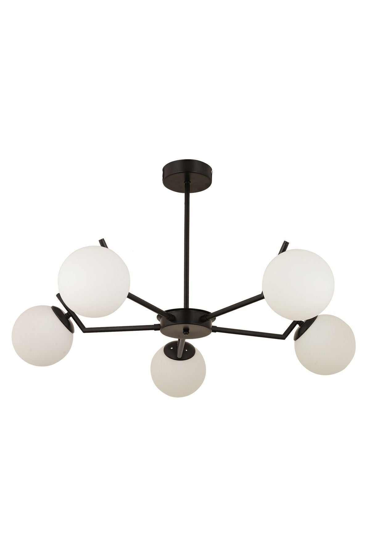 Chandelier - Metal & Glass - Black- 60 x 100 cm