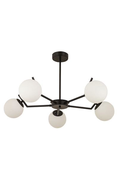 Chandelier - Metal & Glass - Black- 60 x 100 cm