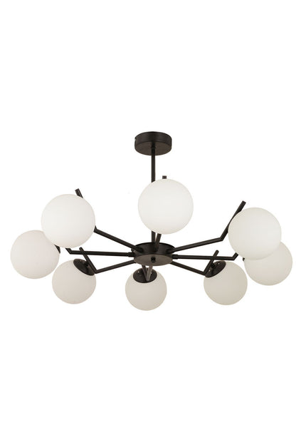 Chandelier - Metal & Glass - Black- 60 x 100 cm