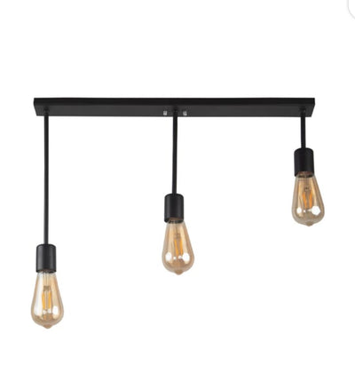Chandelier - Metal & Glass - Black- 50 x 33cm
