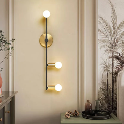 Chandelier - Metal & Glass - Black & Gold- 15 x 60cm