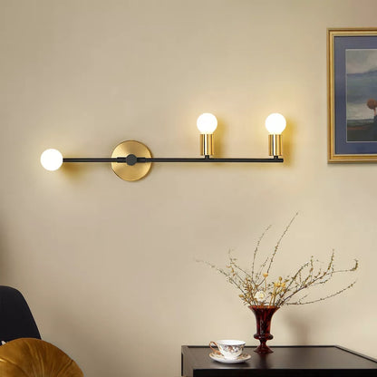 Chandelier - Metal & Glass - Black & Gold- 15 x 60cm
