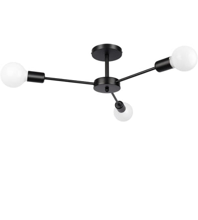 Chandelier - Metal & Glass - Black- 25x 50 cm