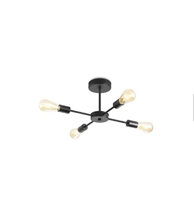Chandelier - Metal & Glass - Black- 25x 55 cm